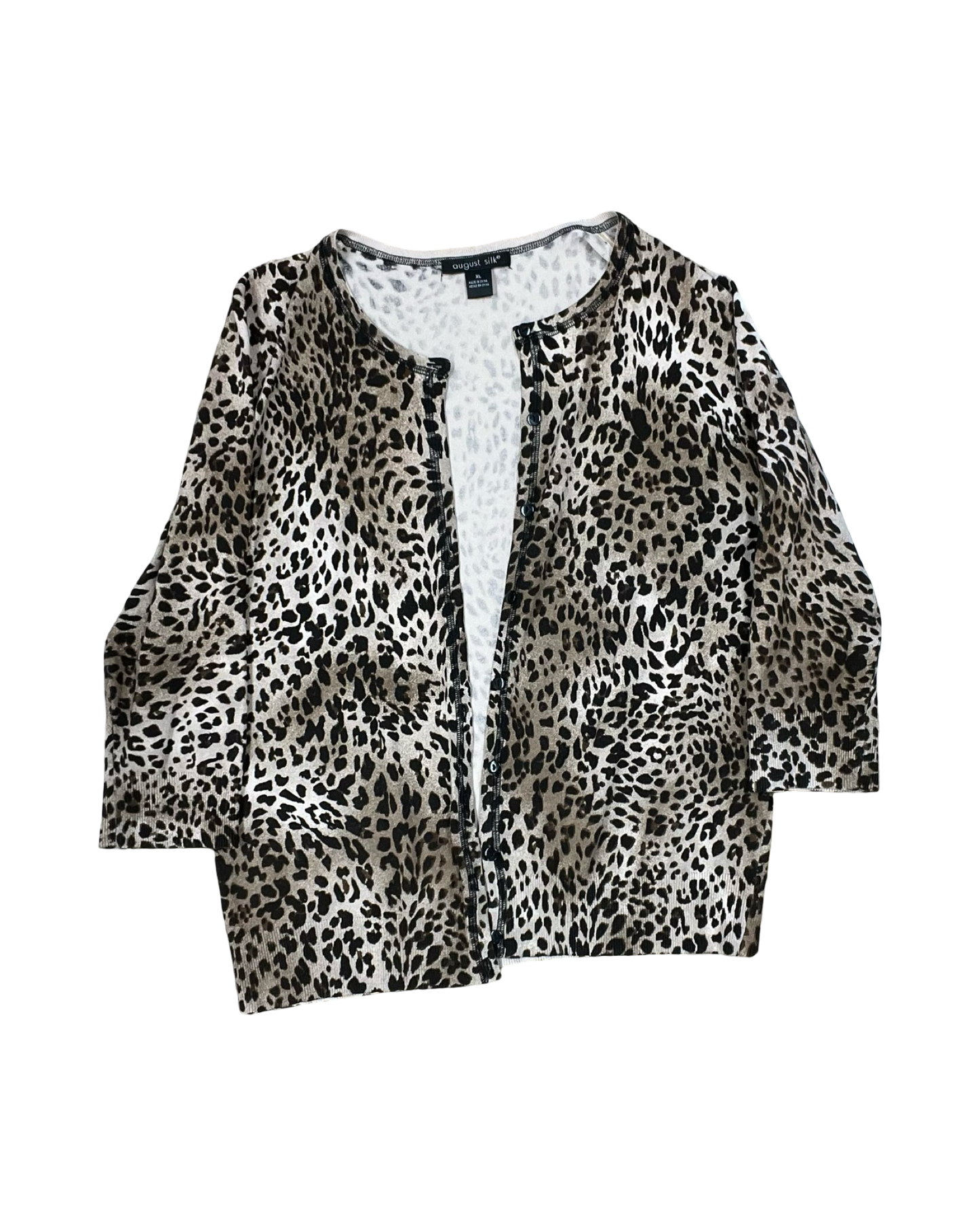 Cardigan By August Silk In Leopard Print, Size:Xl