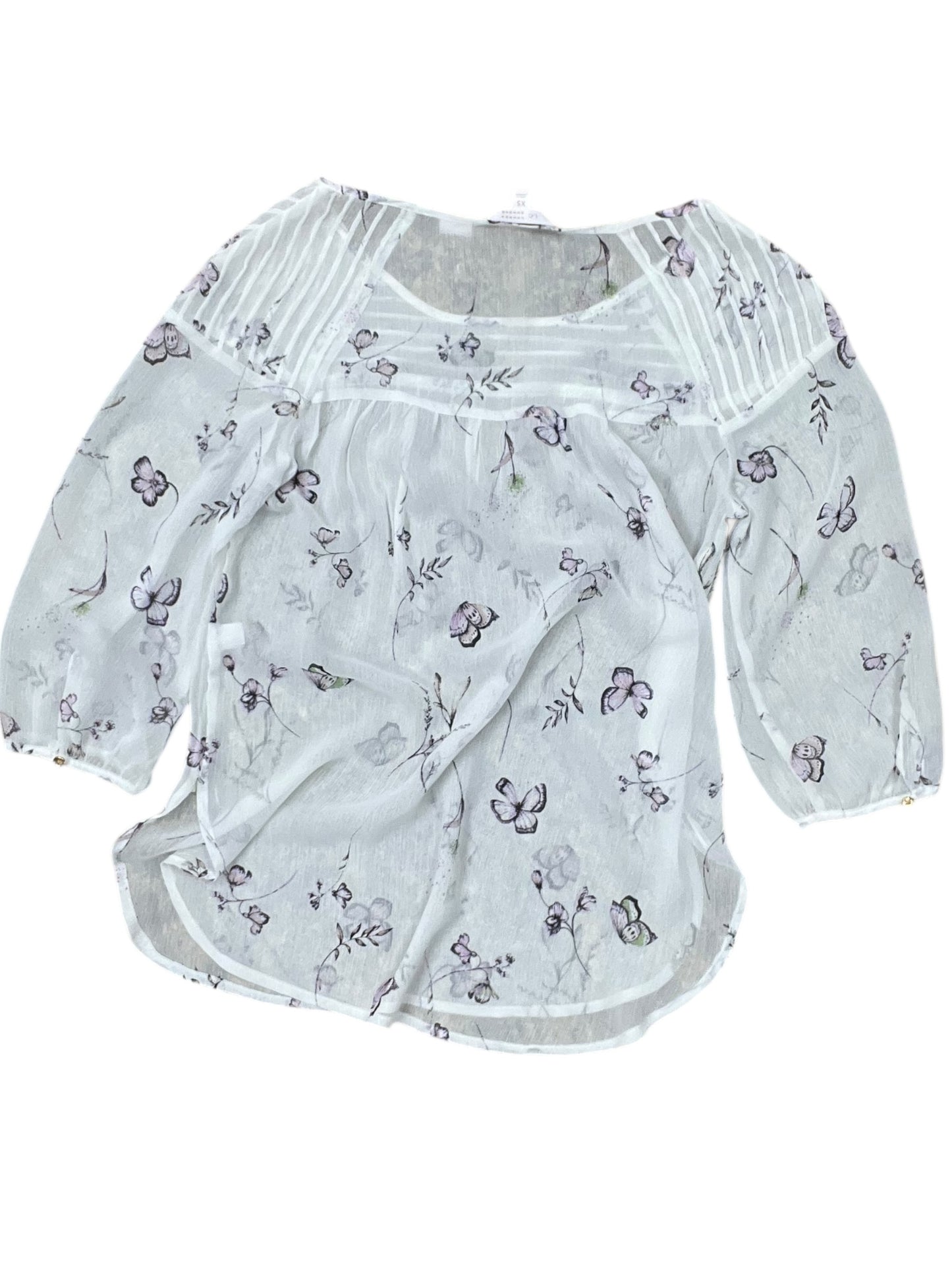 Top 3/4 Sleeve By Lc Lauren Conrad In White, Size:Xs