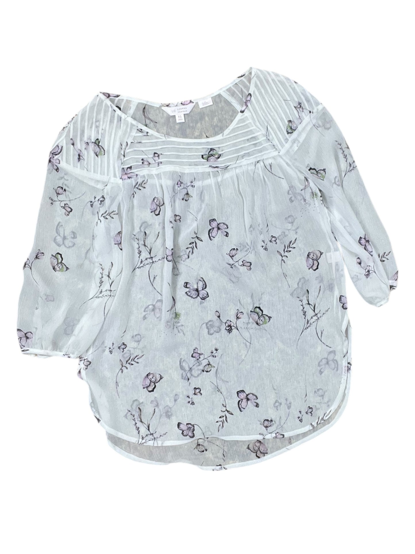 Top 3/4 Sleeve By Lc Lauren Conrad In White, Size:Xs