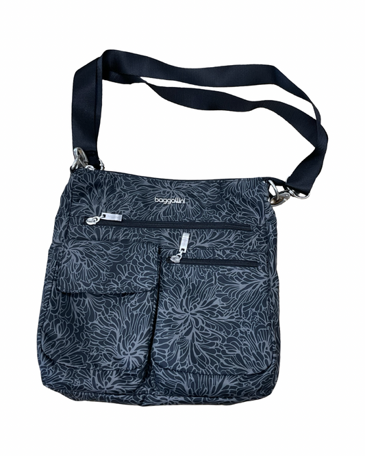 Crossbody By Baggallini In Black & Grey, Size:Medium