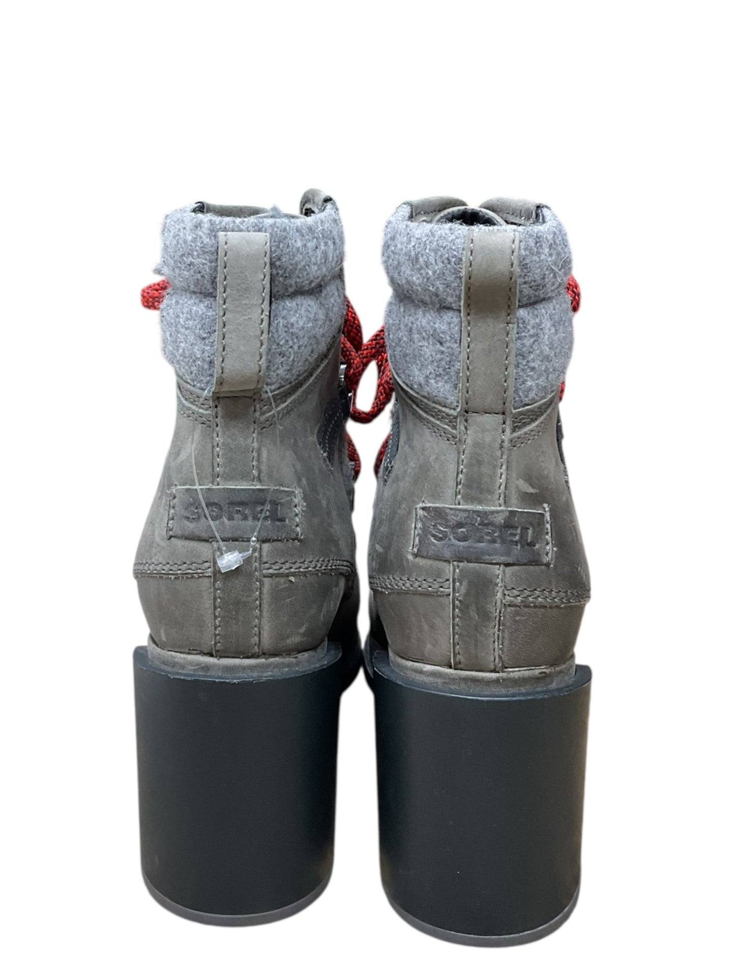 Boots Ankle Heels By Sorel In Green & Grey, Size:9