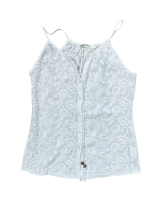 Blouse Sleeveless By Clothes Mentor In White, Size:M