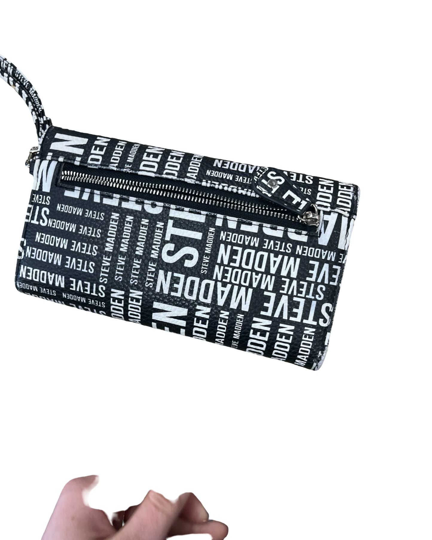 Wristlet By Steve Madden In Black & White, Size:Medium