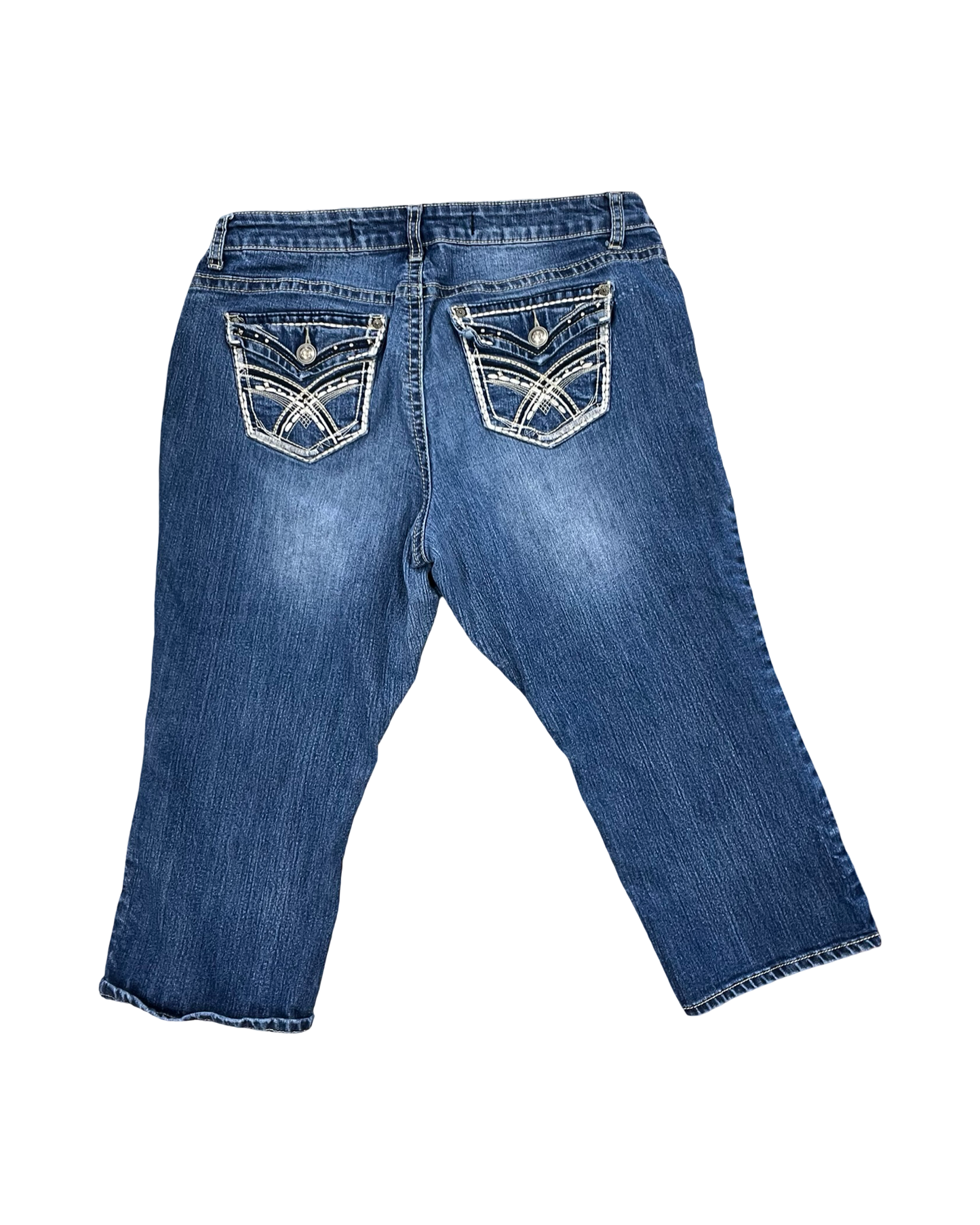 Jeans Cropped By Clothes Mentor In Blue Denim, Size:16