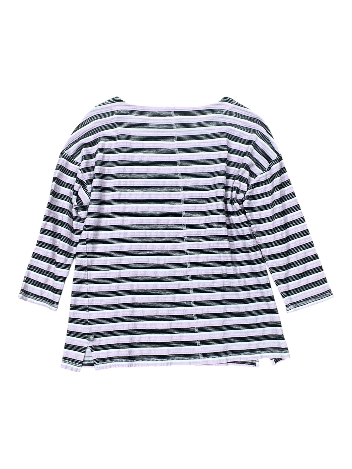 Top 3/4 Sleeve By Talbots In Pink & White, Size:L