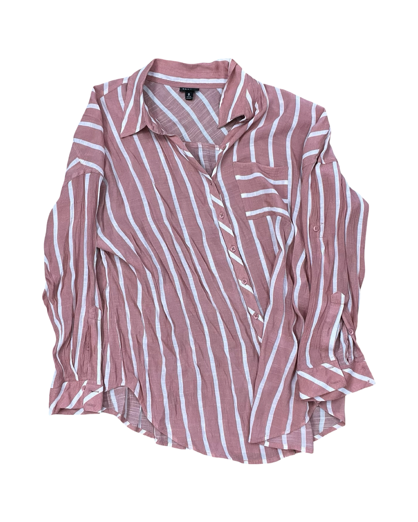 Blouse Ls By Torrid In Pink & White, Size:L