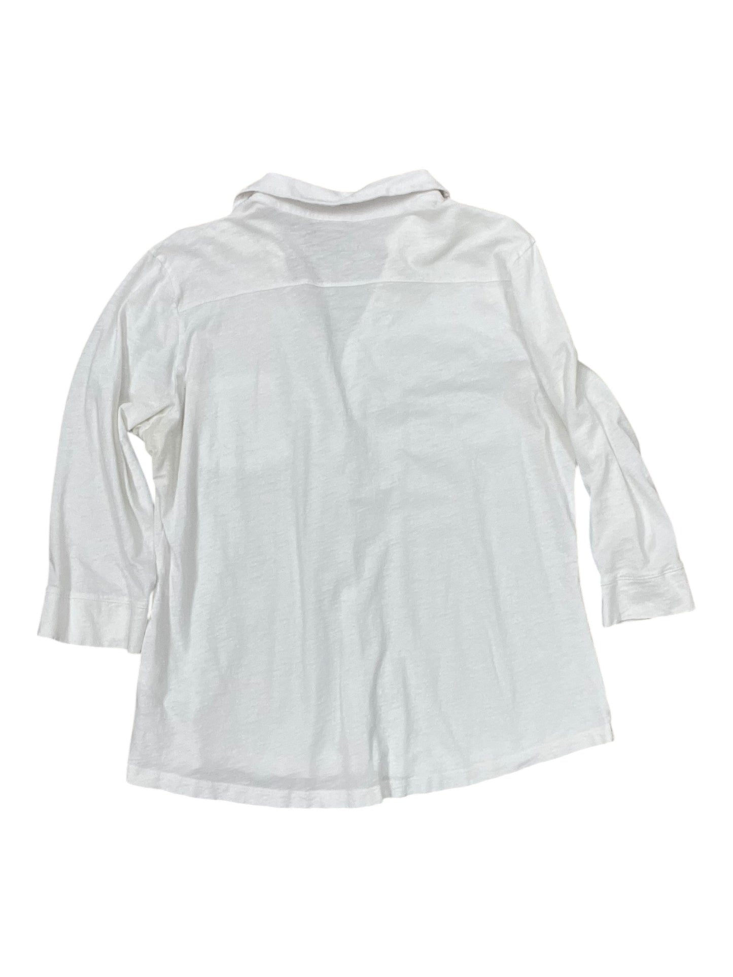 Blouse 3/4 Sleeve By Orvis In White, Size:L
