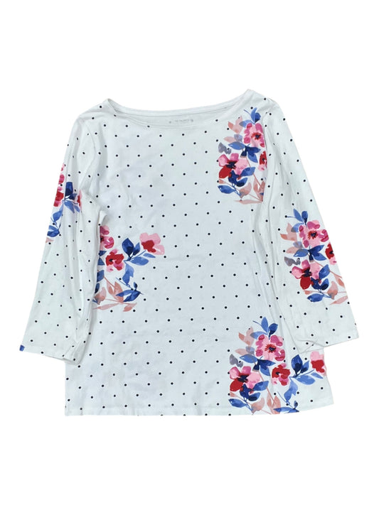 Top 3/4 Sleeve By Talbots In White, Size:L