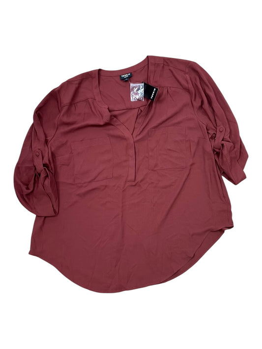 Blouse 3/4 Sleeve By Torrid In Red, Size:L