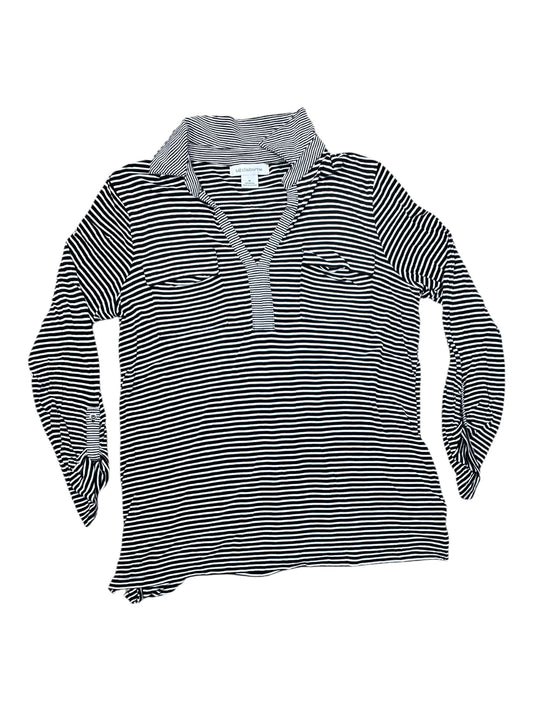 Top 3/4 Sleeve By Liz Claiborne In Black & White, Size:M