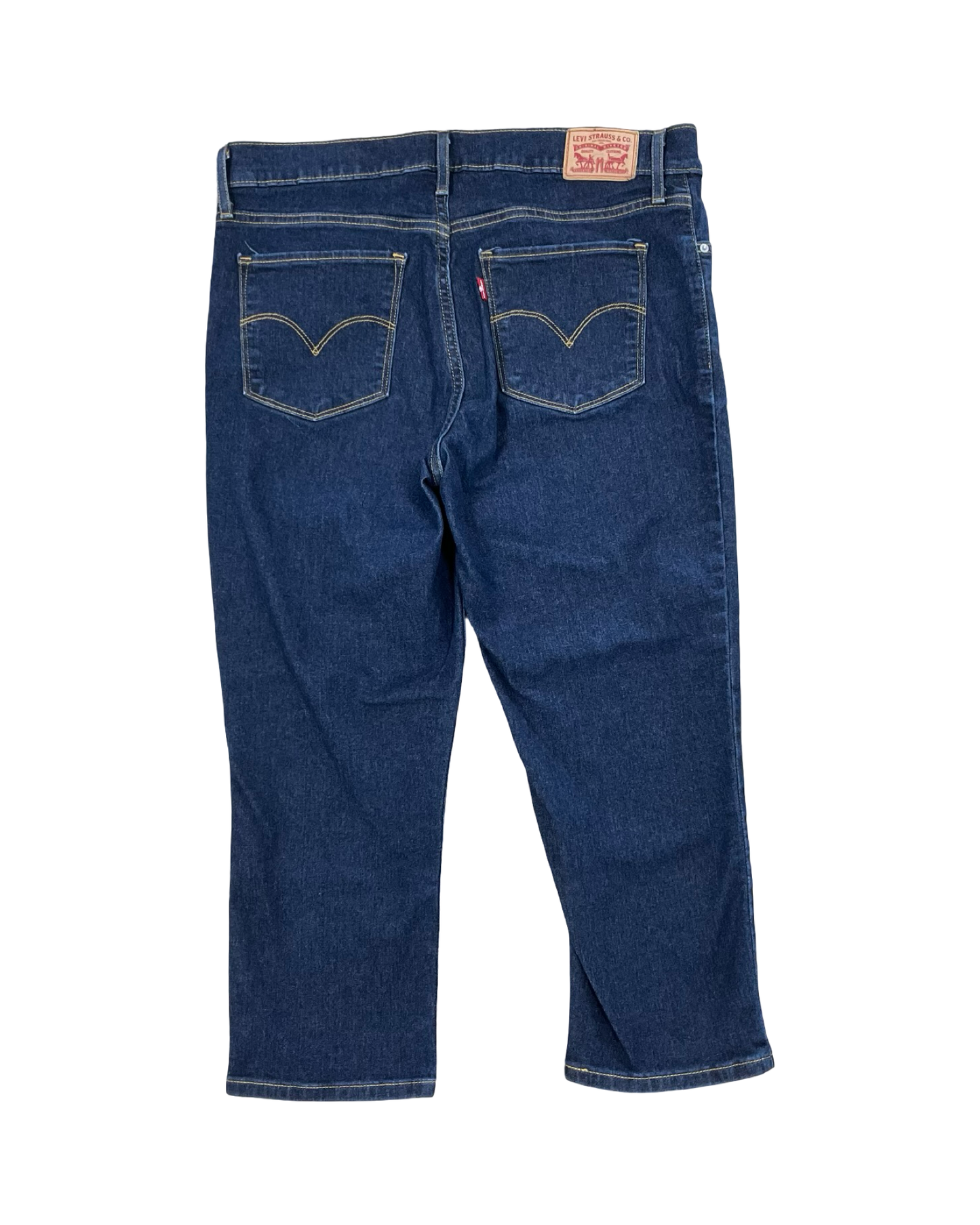 Jeans Cropped By Levis In Blue Denim, Size:12