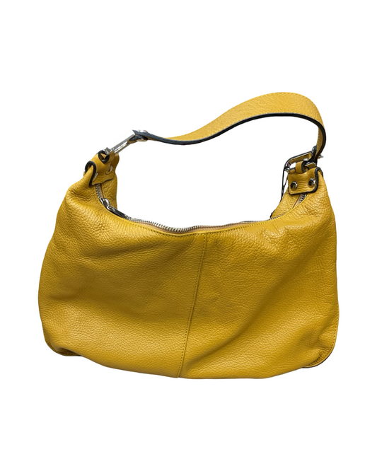 Handbag Leather By Clothes Mentor In Yellow, Size:Large