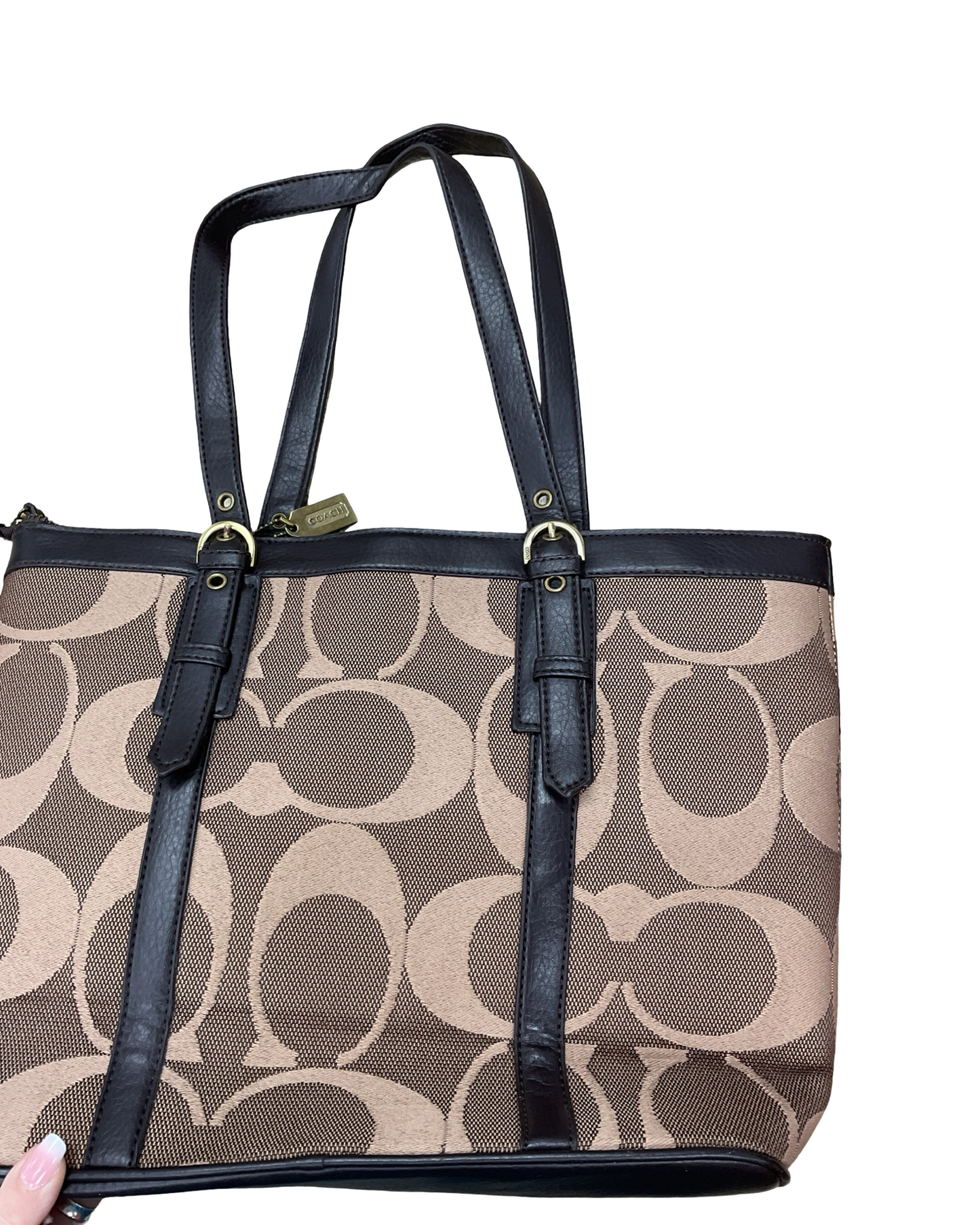 Handbag Designer By Coach In Brown, Size:Large