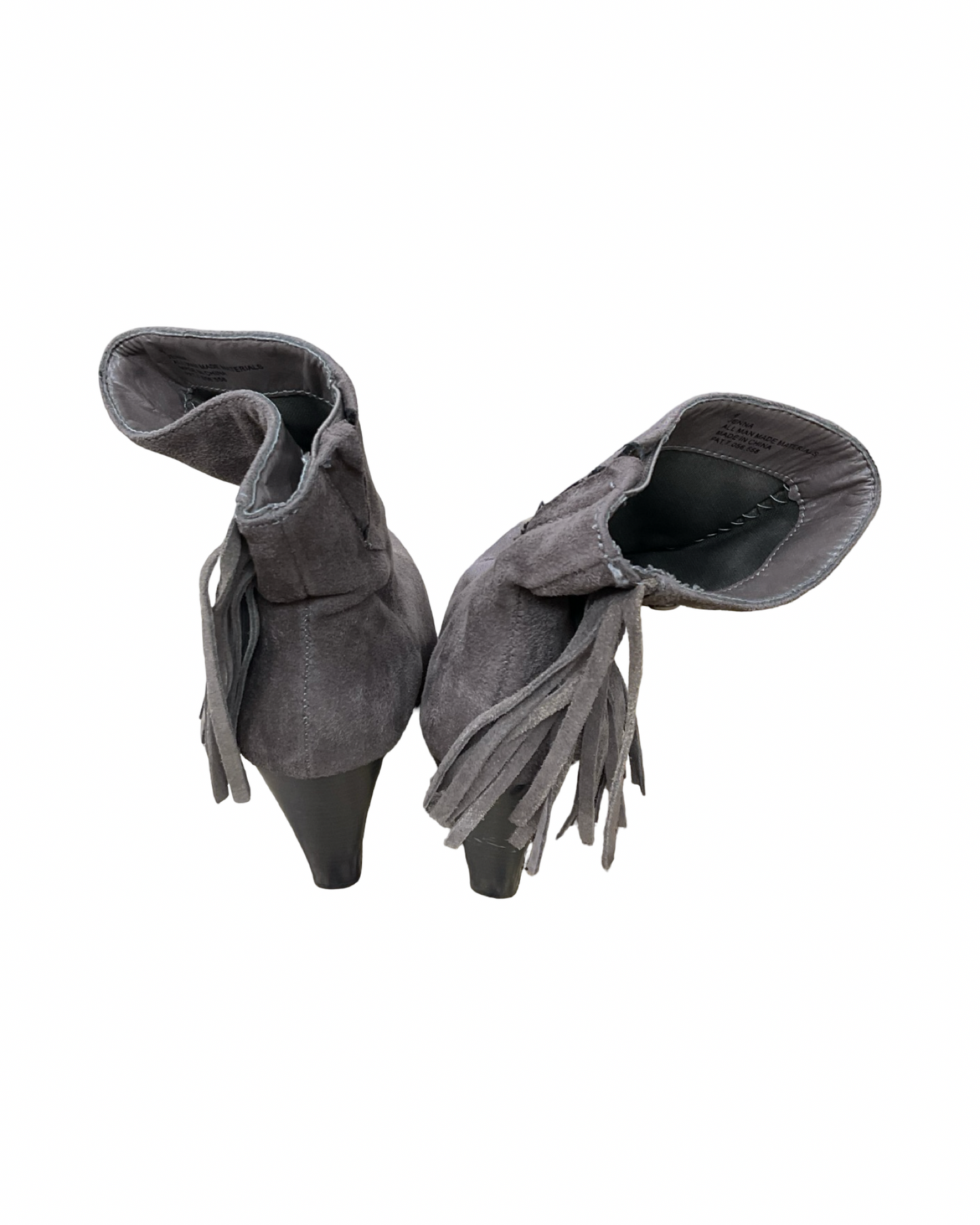 Boots Ankle Heels By Clothes Mentor In Grey, Size:6
