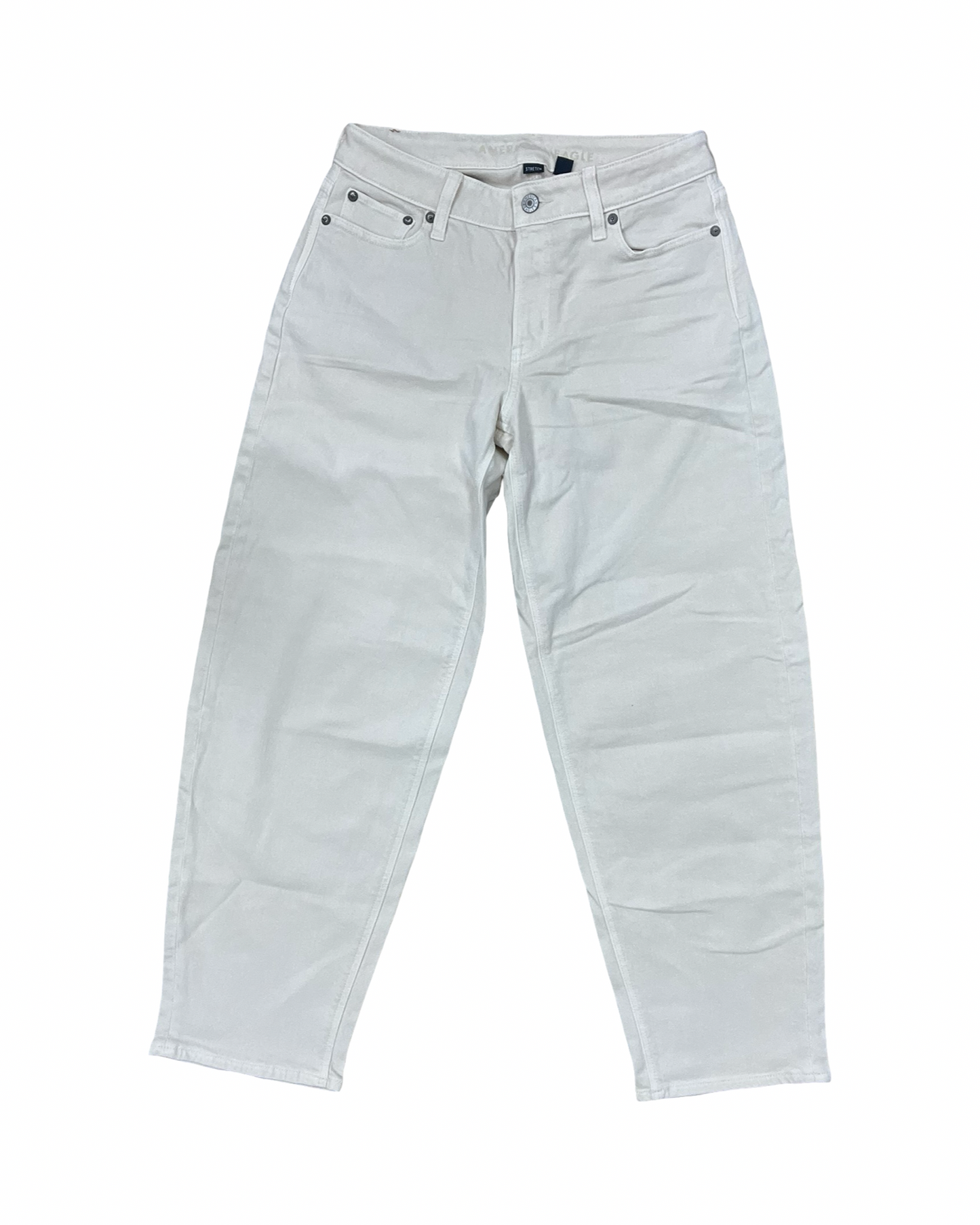 Jeans Boyfriend By American Eagle In Cream Denim, Size:0