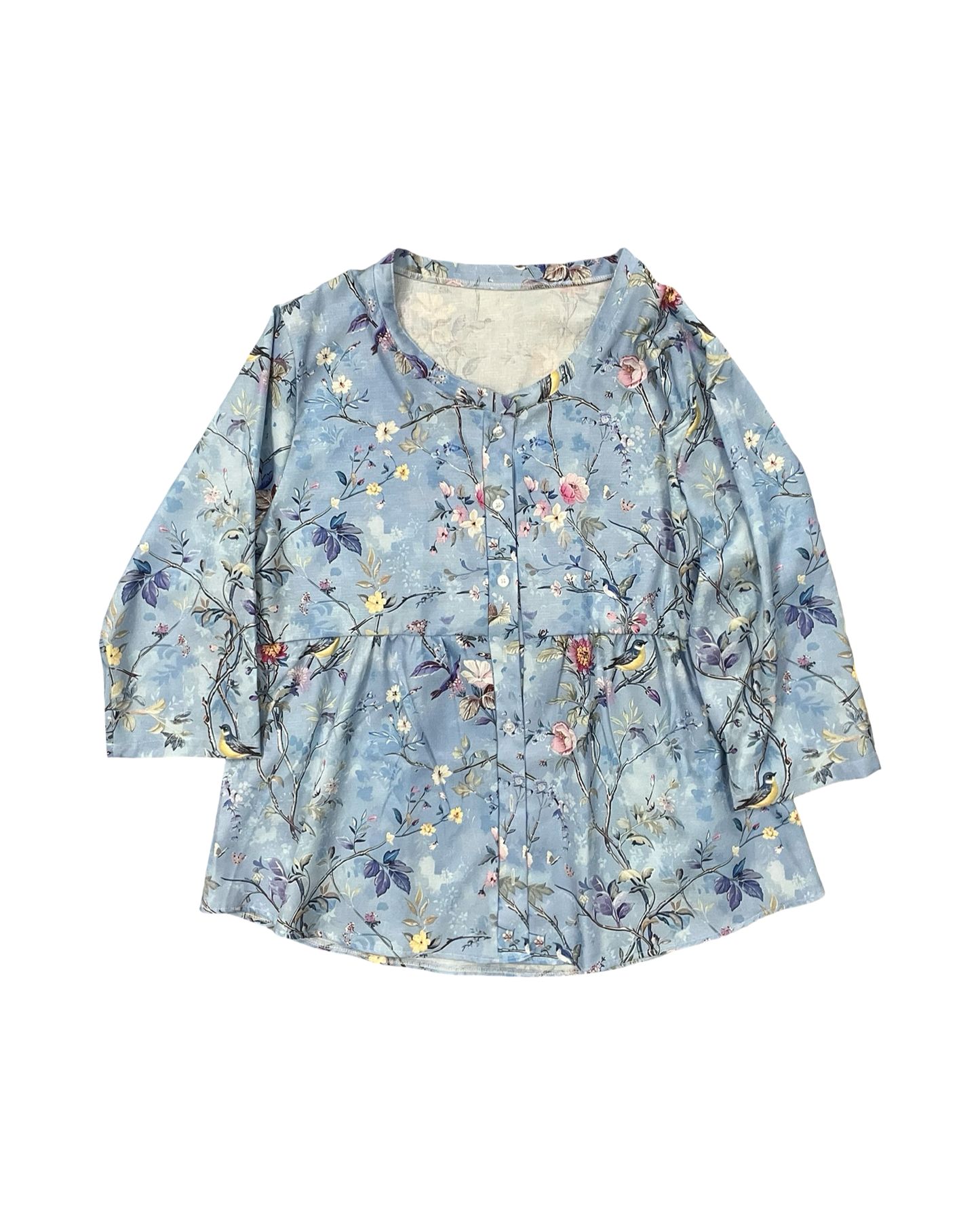 Blouse 3/4 Sleeve By Clothes Mentor In Blue, Size:Xl