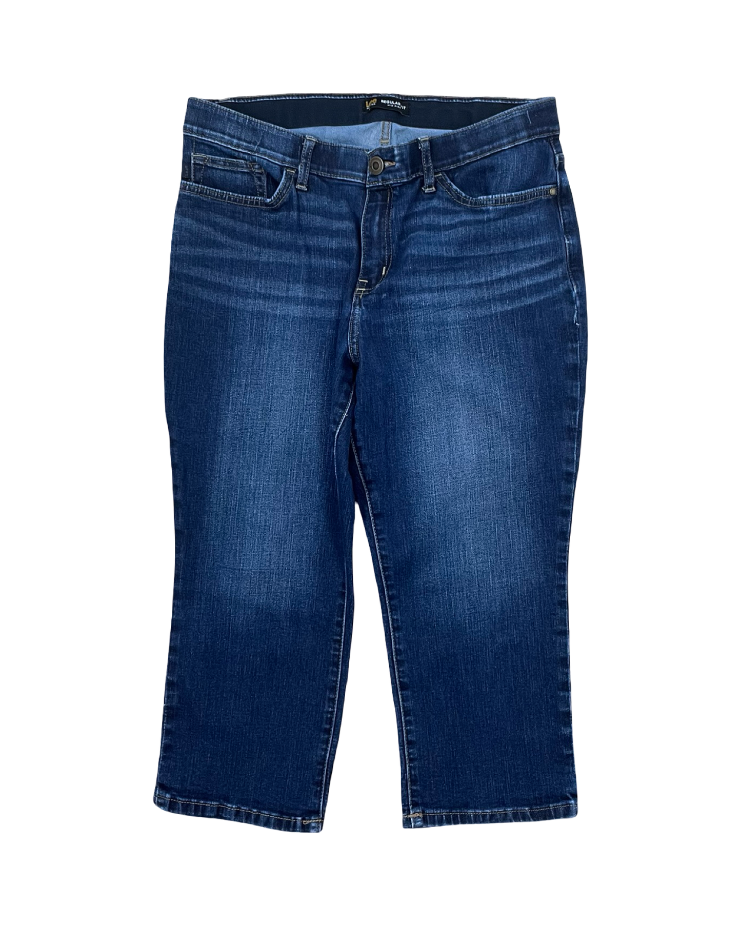 Jeans Cropped By Lee In Blue Denim, Size:12P
