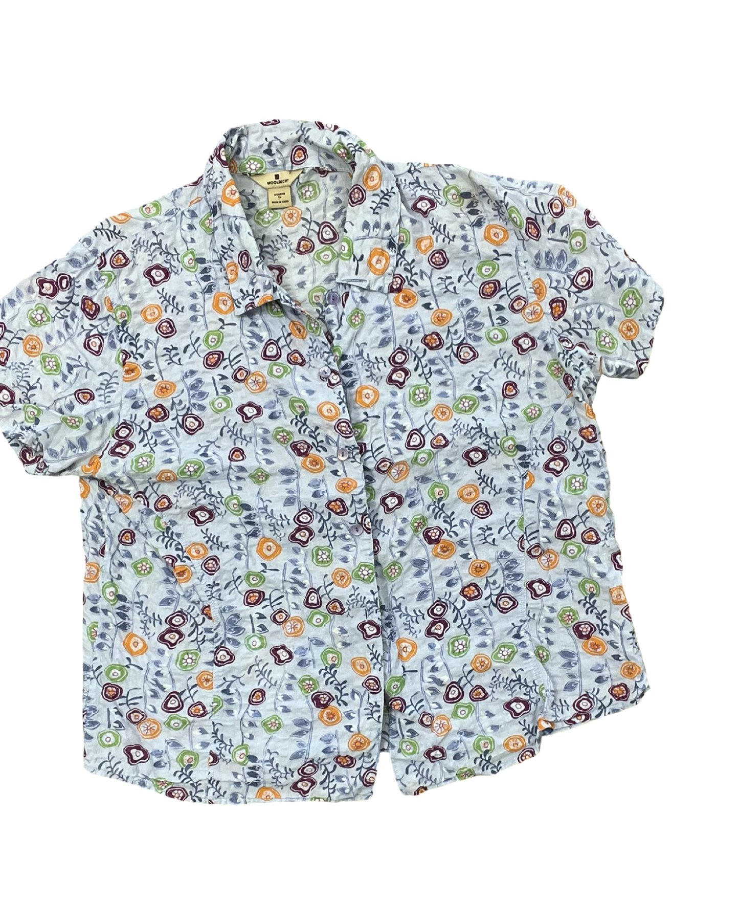 Blouse Ss By Woolrich In Blue, Size:Xl