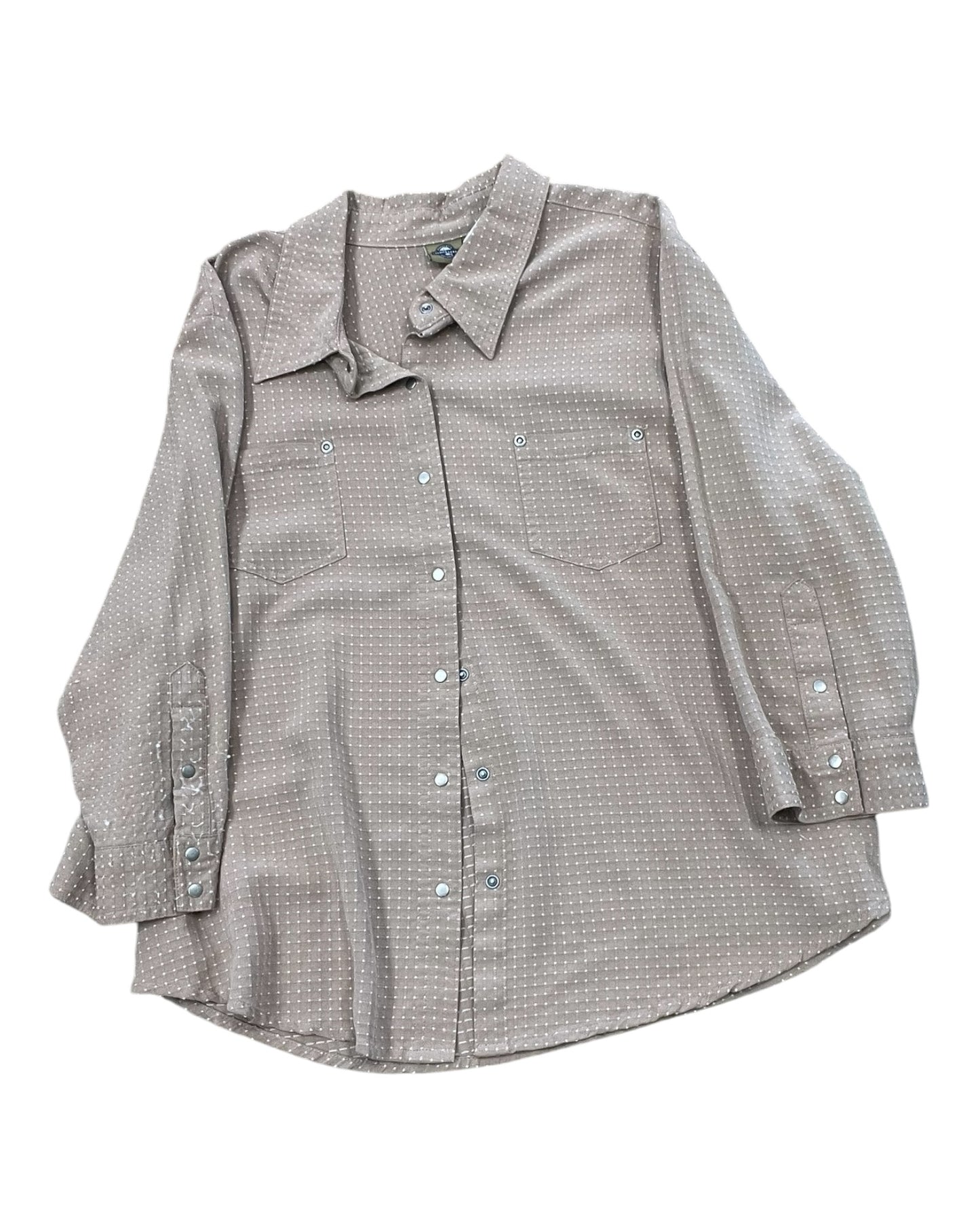 Blouse 3/4 Sleeve By Clothes Mentor In Tan, Size:L