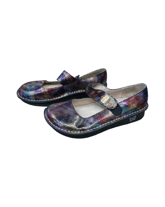 Shoes Heels Platform By Alegria In Rainbow Print, Size:10.5