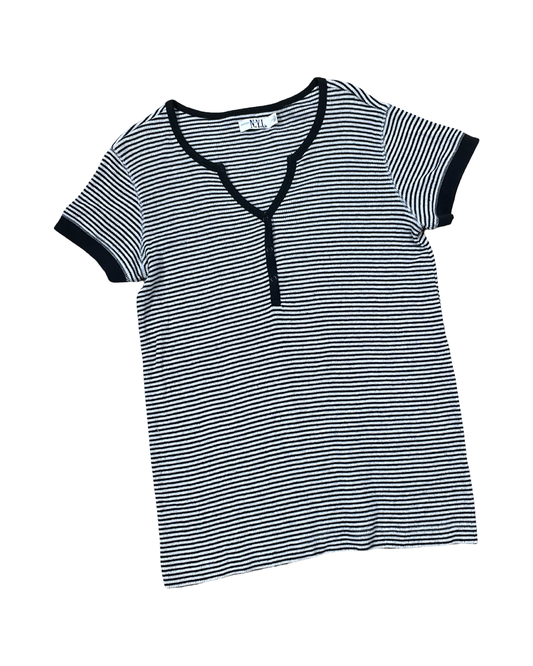 Top Ss By New York Laundry In Black & Grey, Size:L