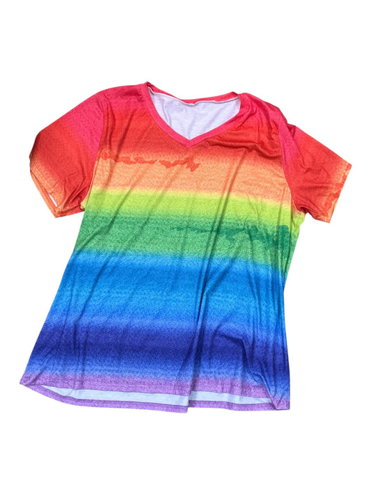 Top Ss By Clothes Mentor In Rainbow Print, Size:4X