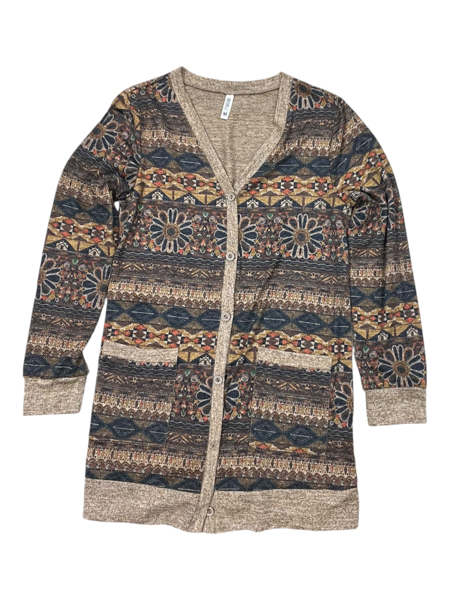 Cardigan By Clothes Mentor In Tan, Size:M