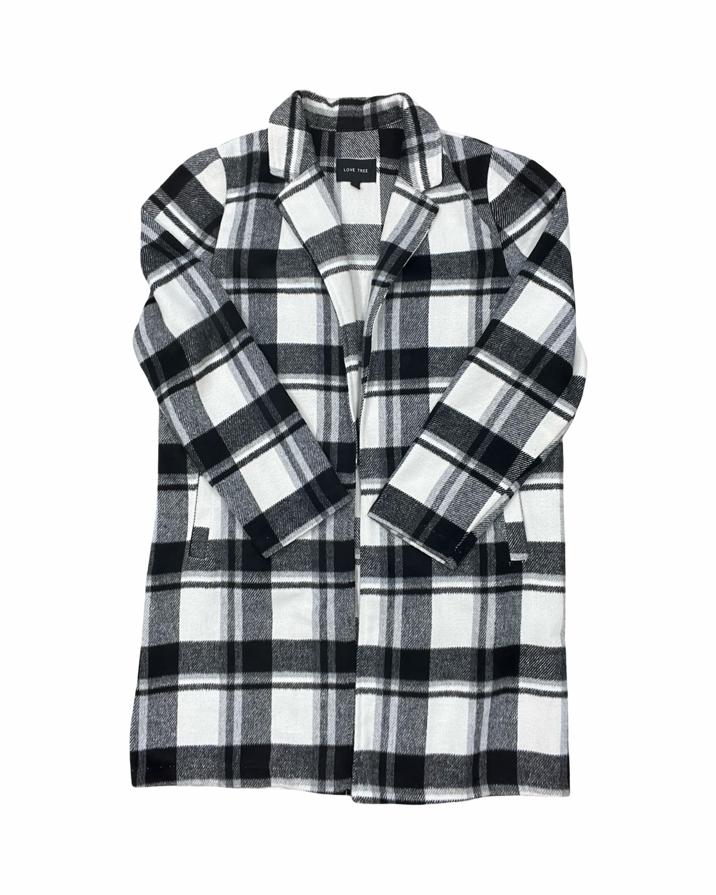 Jacket Shirt By Love Tree In Black & White, Size:L