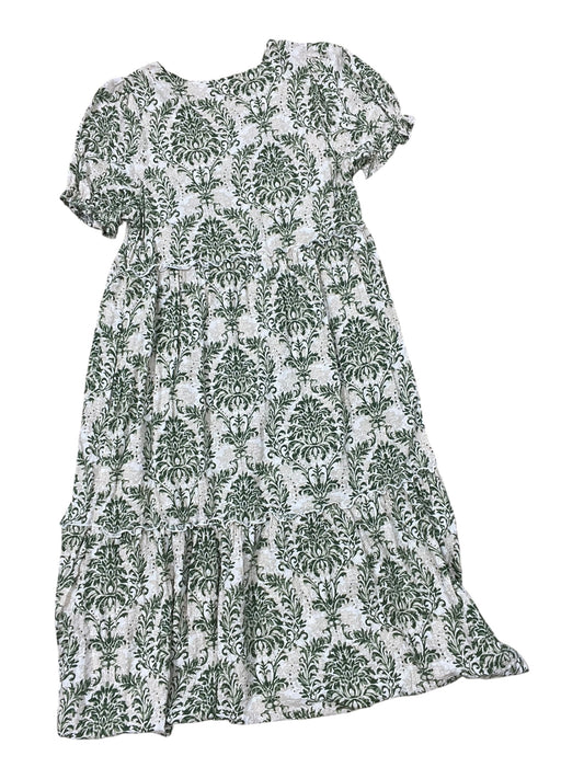 Dress Casual Midi By Clothes Mentor In Cream & Green, Size:M