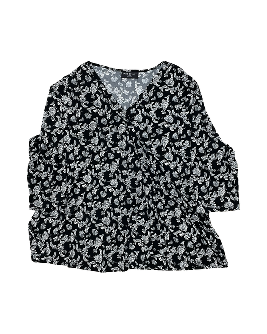Top 3/4 Sleeve By Lane Bryant In Black & White, Size:3X