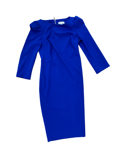 Dress Work By Calvin Klein In Blue, Size:Xs