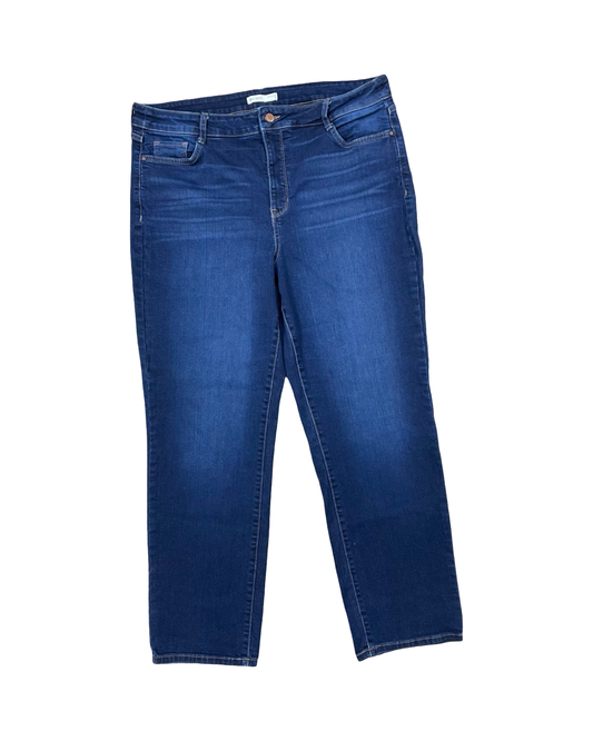 Jeans Straight By Nine West In Blue Denim, Size:16