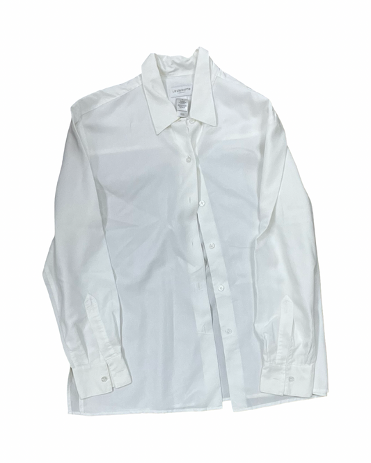 Blouse Ls By Liz Claiborne In White, Size:M