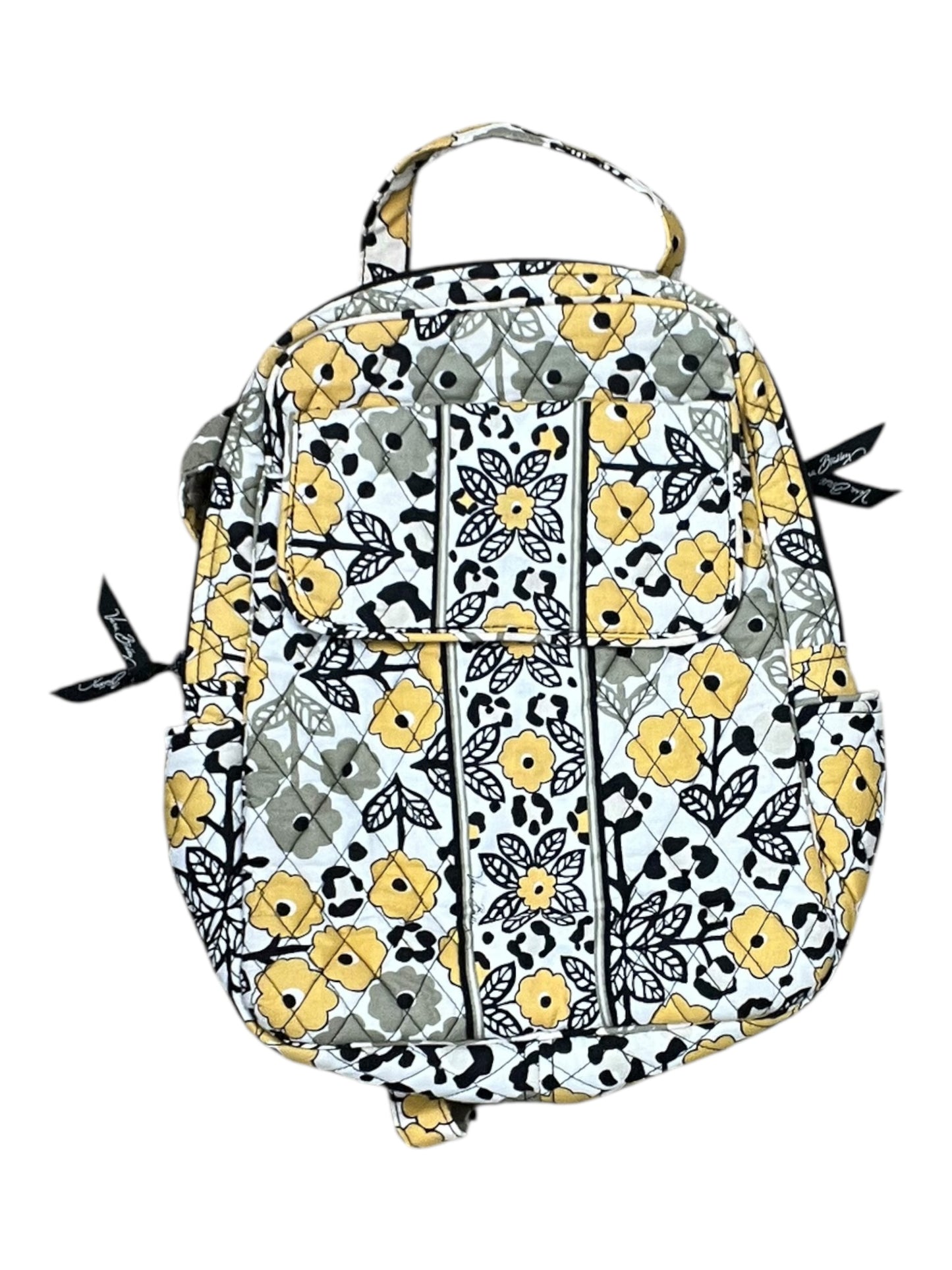 Backpack By Vera Bradley In Black & Yellow, Size:Small
