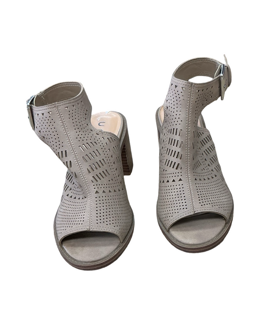 Sandals Heels Block By Unisa In Taupe, Size:9