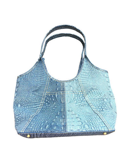 Handbag Designer By Brahmin In Blue, Size:Medium