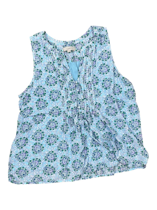 Top Sleeveless By Loft In Aqua, Size:Xl