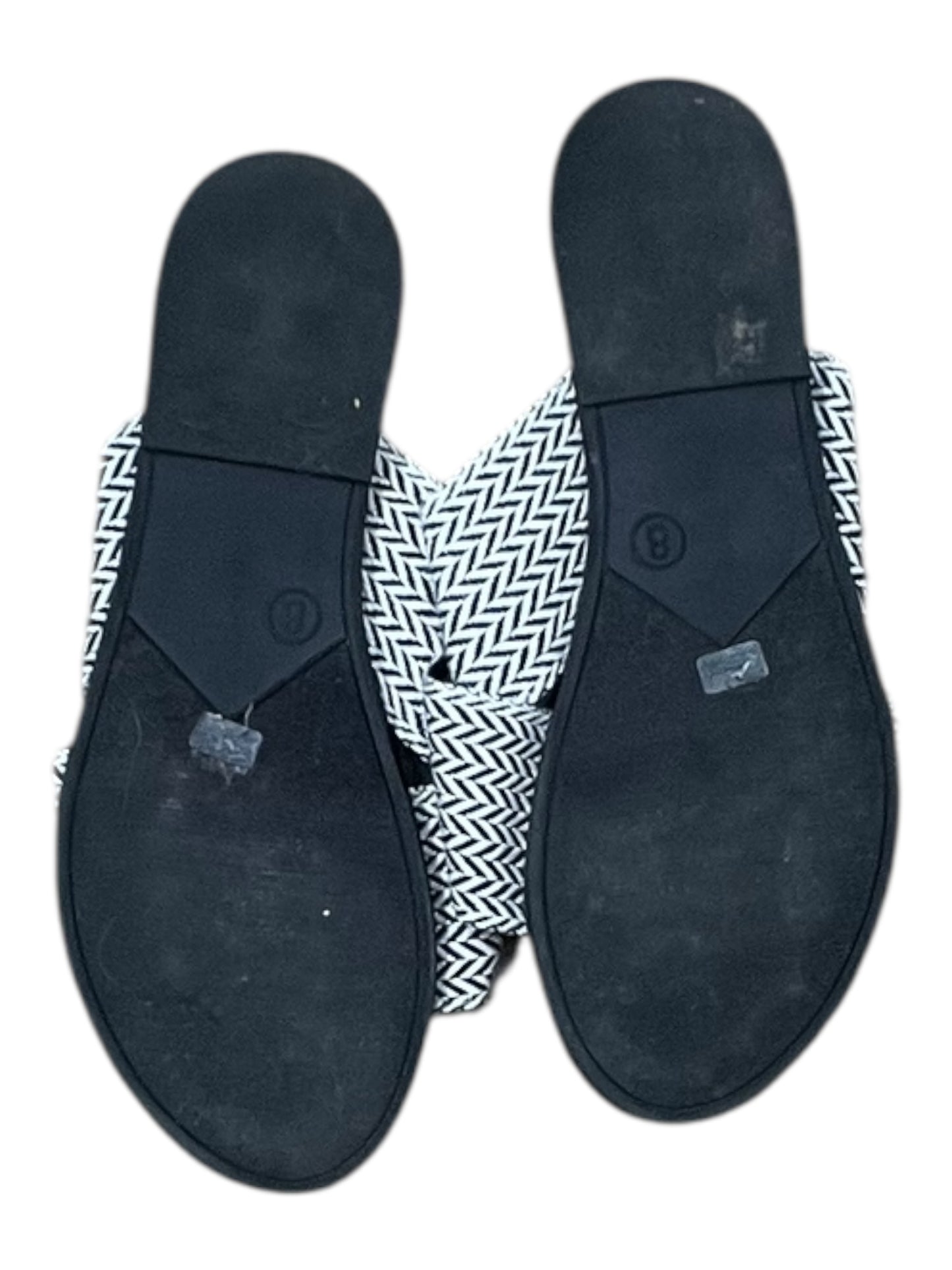 Sandals Flats By American Eagle In Black & White, Size:8