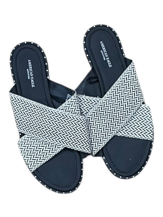 Sandals Flats By American Eagle In Black & White, Size:8