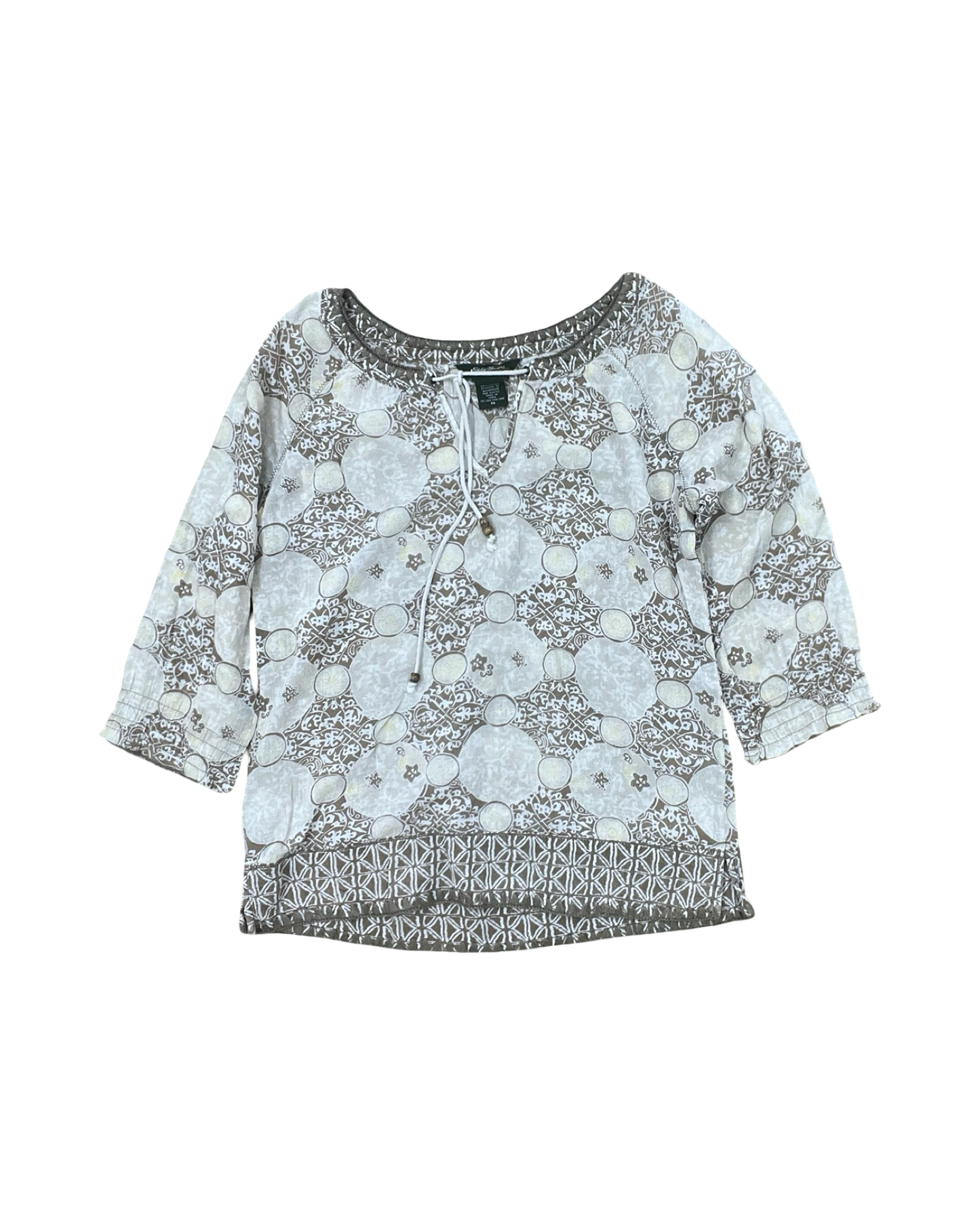 Top 3/4 Sleeve By Eddie Bauer In Tan, Size:Xs