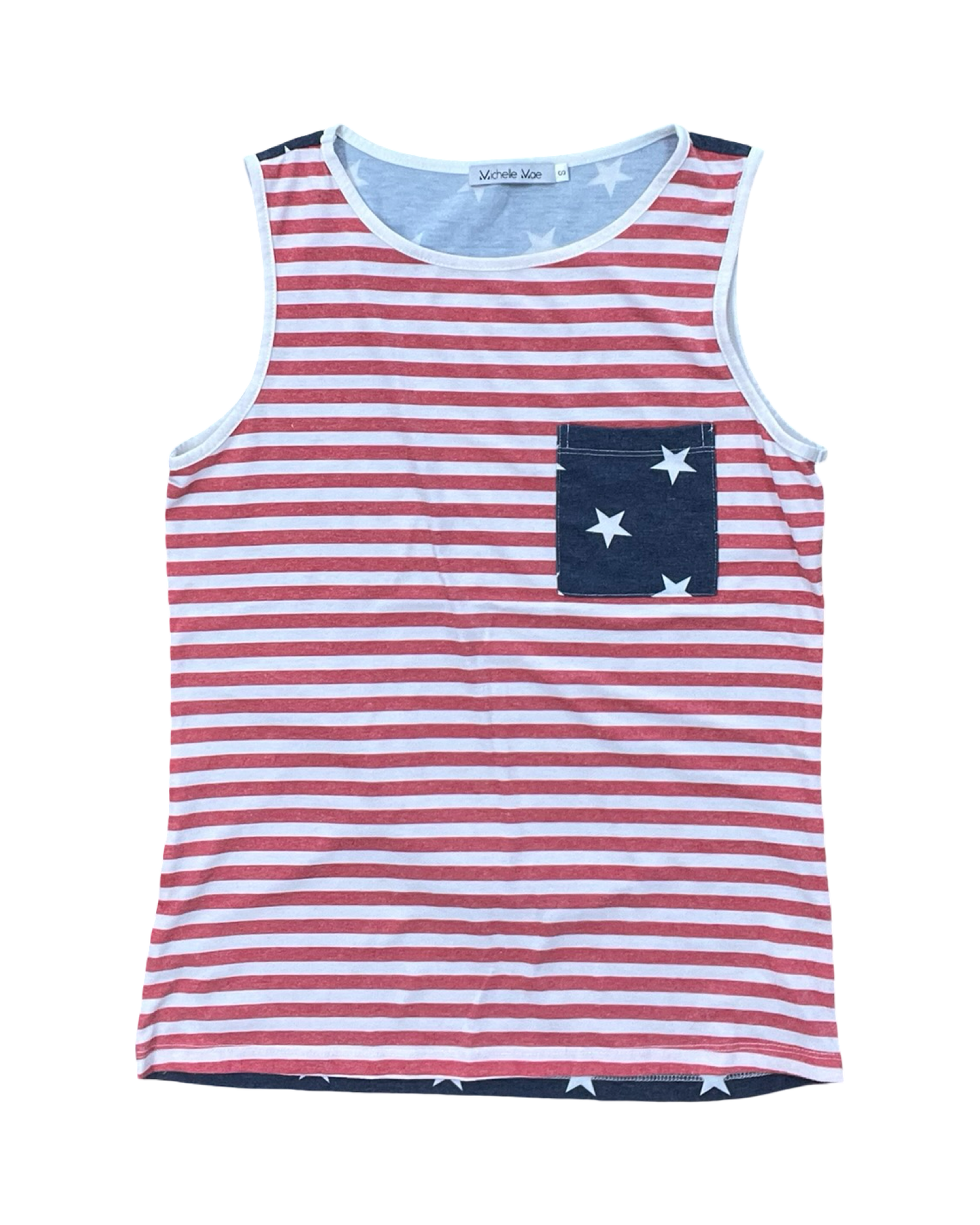 Top Sleeveless By Clothes Mentor In Blue Red & White, Size:S