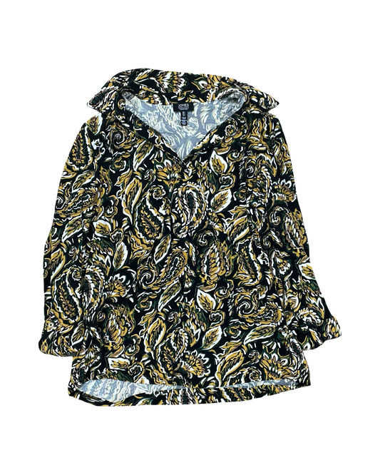 Top Ls By Jones New York In Black & Yellow, Size:L
