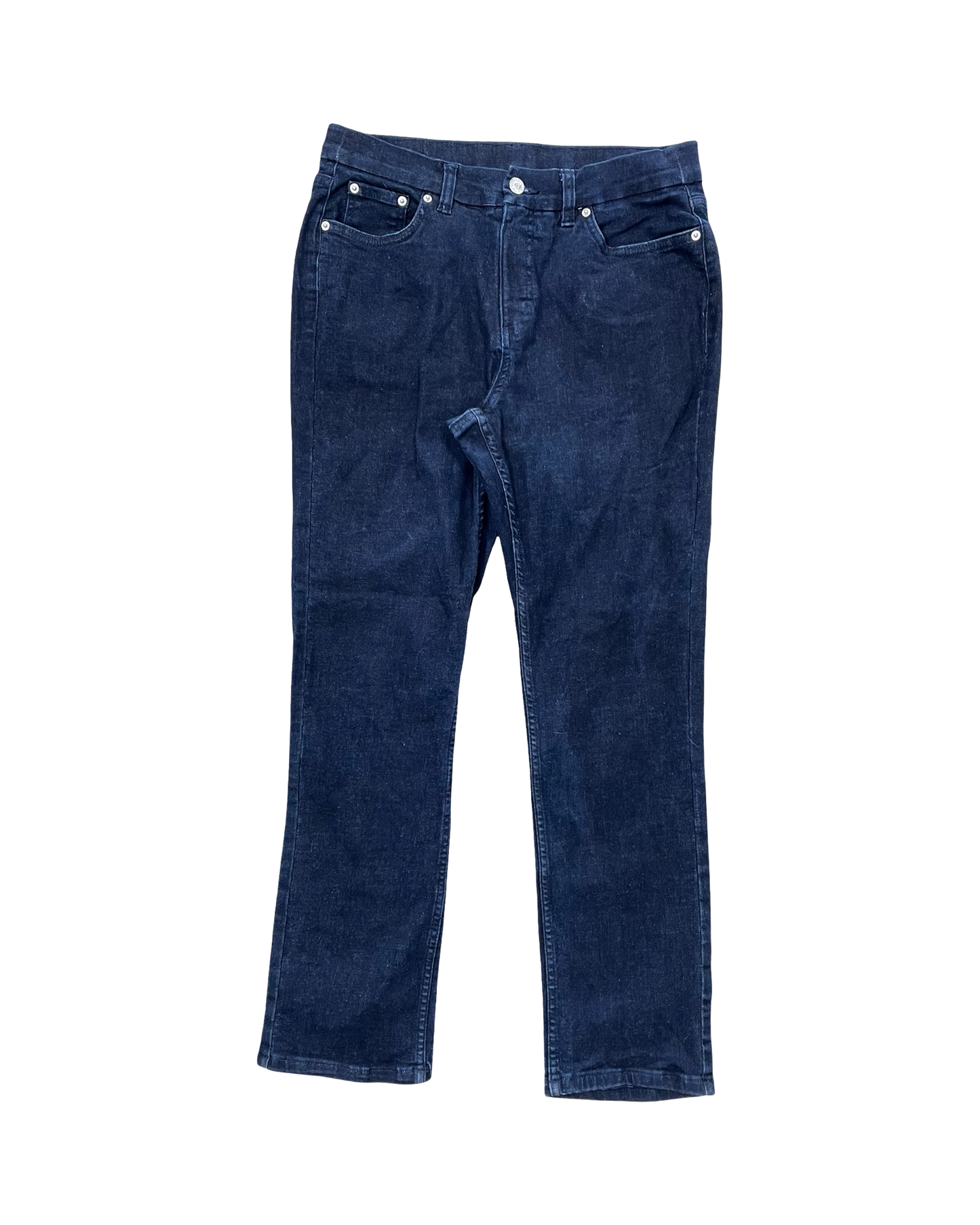 Jeans Straight By D&Co. In Blue Denim, Size:14