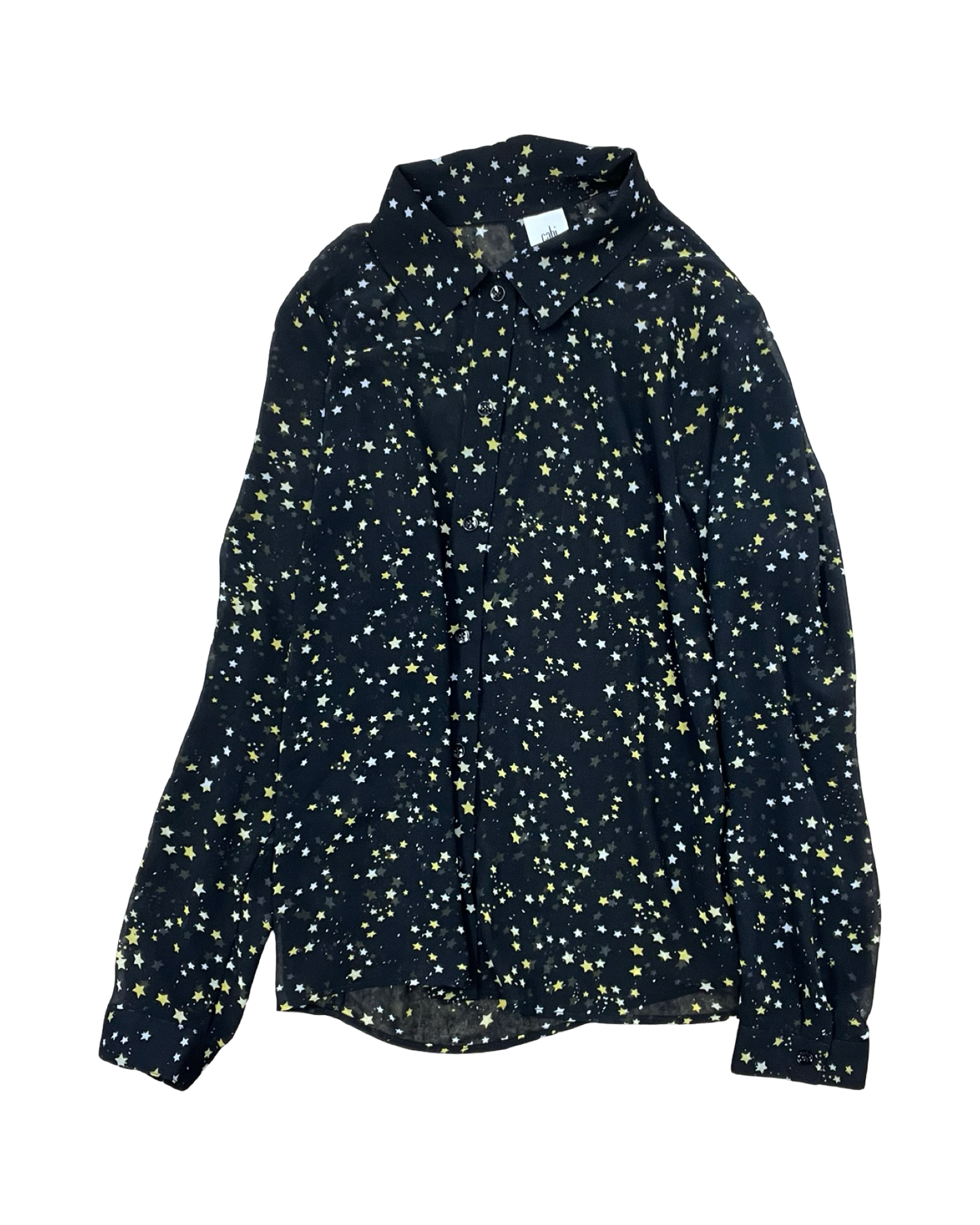 Blouse Ls By Cabi In Black & Yellow, Size:L