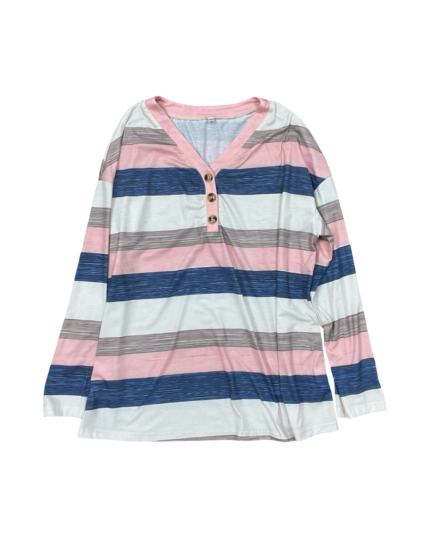 Top Ls By Clothes Mentor In Blue & Pink, Size:L