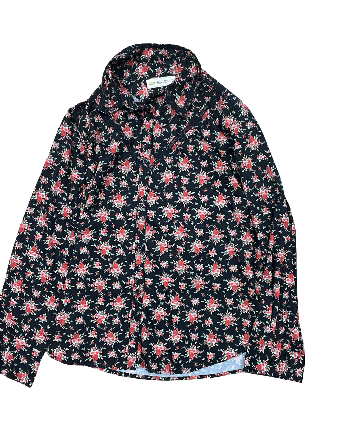 Blouse Ls By Clothes Mentor In Black & Red, Size:Xl