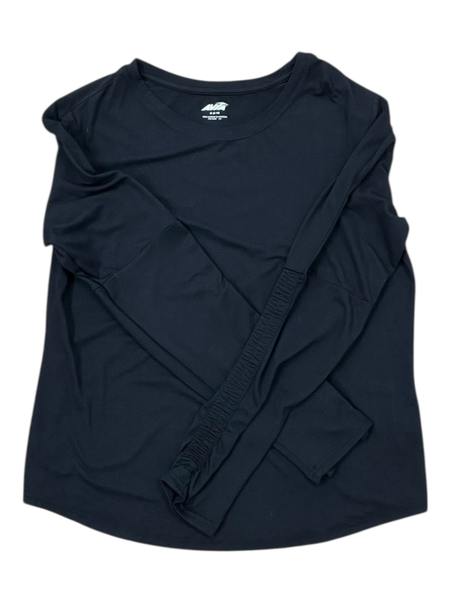 Athletic Top Ls Crewneck By Avia In Black, Size:M