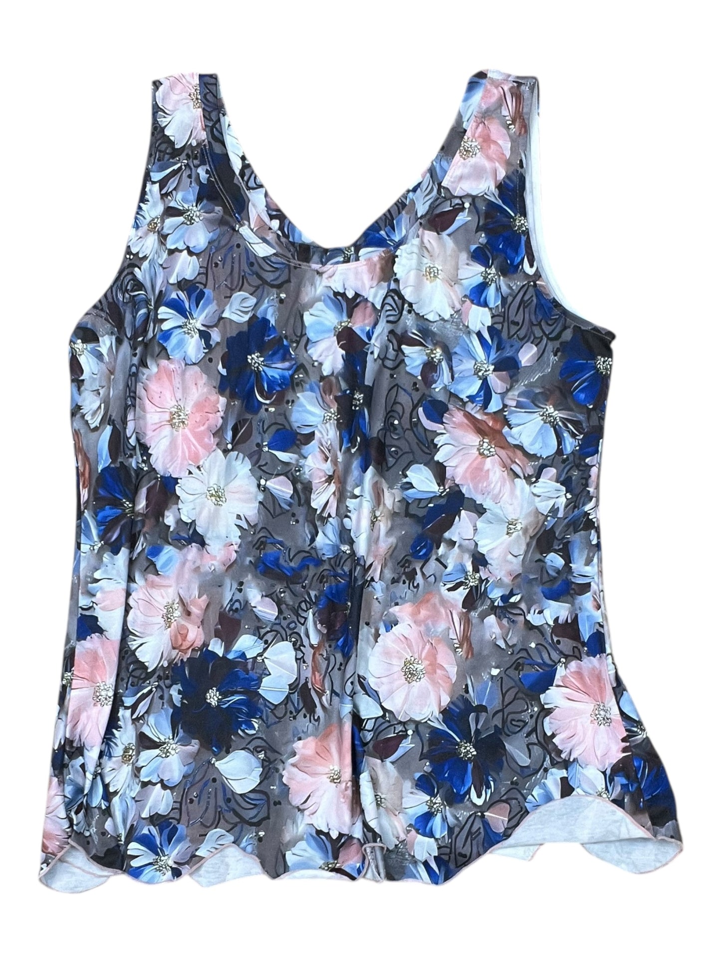 Top Sleeveless By Clothes Mentor In Blue & Pink, Size:Xl