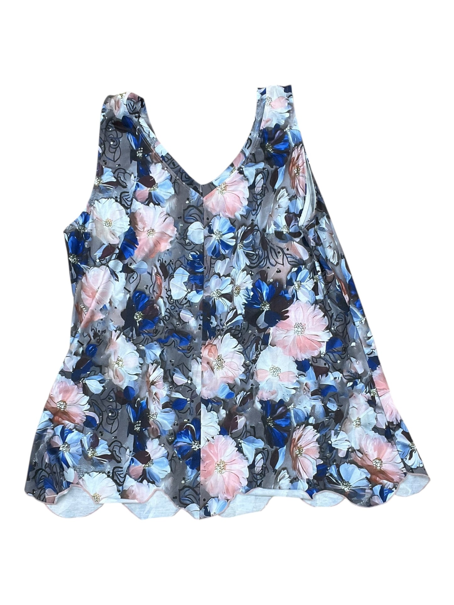 Top Sleeveless By Clothes Mentor In Blue & Pink, Size:Xl