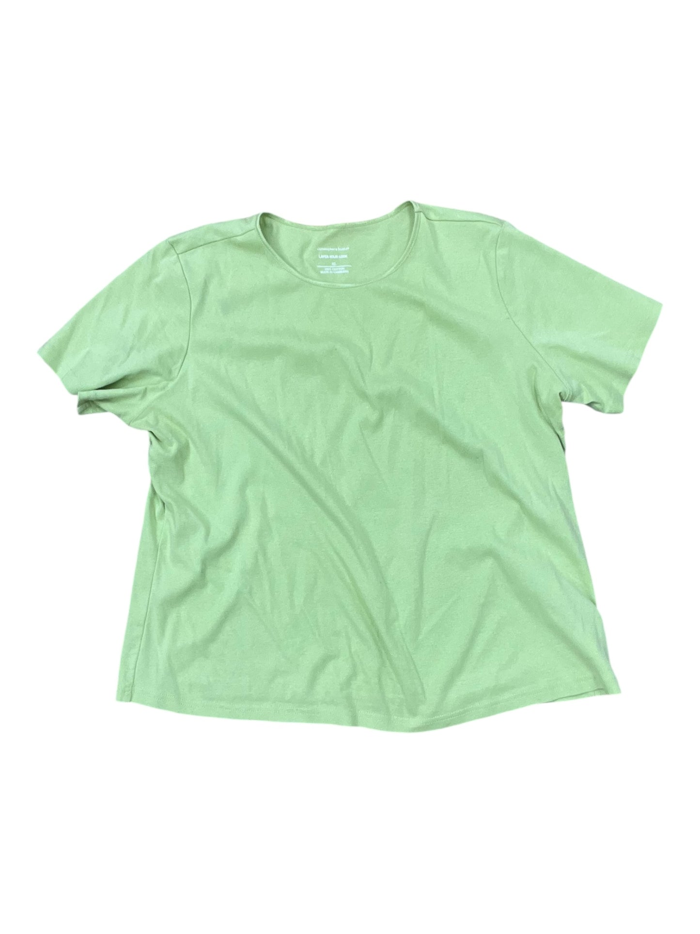 Top Ss Basic By Christopher And Banks In Green, Size:Xl